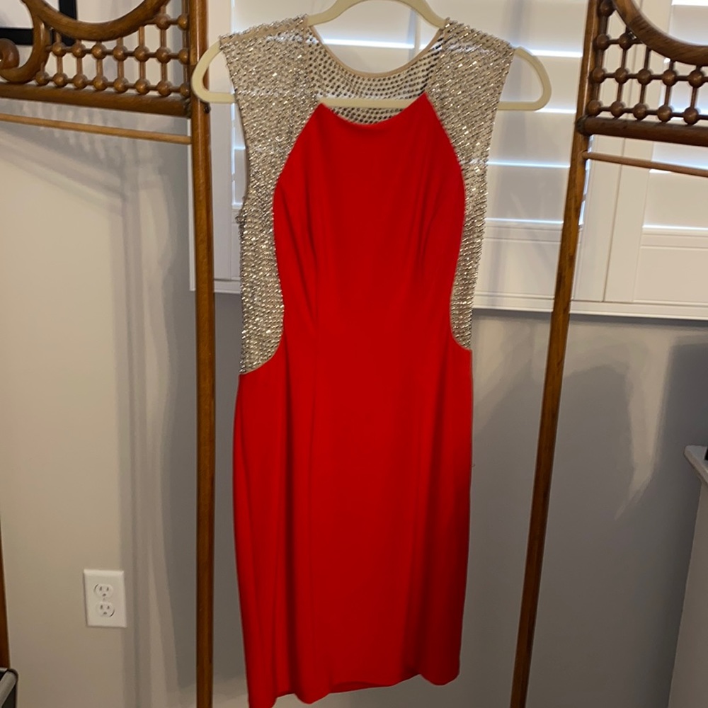 Xscape red cocktail dress